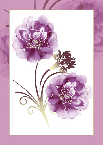 Kukkapiirros - postikortti